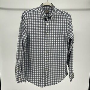 Tailored by J. Crew Men's Gingham Shirt - Blue and White Size Small